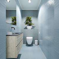 MONDIAZ ADA Toiletmeubel 100x30x50cm met 0 kraangaten 2 lades light brown grey mat Wastafel Lex midden Solid Surface Zwart FK75342394