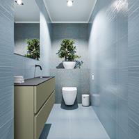 MONDIAZ ADA Toiletmeubel 120x30x50cm met 0 kraangaten 2 lades army mat Wastafel Lex rechts Solid Surface Zwart FK75342201