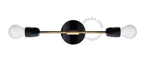 Zangra Baton - plafond/wandlamp - 35 x 10 x 8 cm - zwart