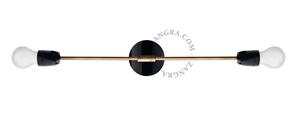 Zangra Baton - plafond/wandlamp - 63,5 x 10 x 8 cm - zwart