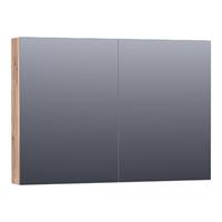 Saniclass Plain Spiegelkast 99x70x15cm 2 deuren MFC Almond SK-PL100AL