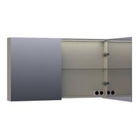 Saniclass Dual spiegelkast 119x70x15cm verlichting geintegreerd rechthoek 2 draaideuren Mat Taupe MDF 7172