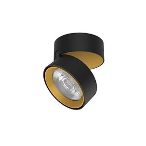 Nova Luce Universal - opbouwspot - Ø 9,5 x 7 cm - 20W LED incl. - zanderig goud en zwart