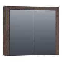 Saniclass Natural Wood spiegelkast 80x15x70cm Black Oak Massief Eiken 70541BOG