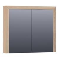 Saniclass Natural Wood spiegelkast 80x15x70cm Smoked Oak Massief Eiken 70541SOG