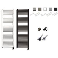 Sanicare electrische design radiator 172 x 45 cm Inox-look met thermostaat zwart HRAEZ451720/I