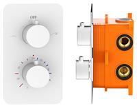 Best Design White 2-weg inbouw douchethermostaat met inbouwbox wit