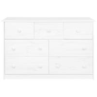 vidaXL Sideboard 7 Schubladen Weiß 113x35x73 cm Massivholz Kiefer 