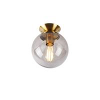 QAZQA Art Deco Deckenlampe Messing mit Rauchglas - Pallon