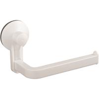 MSV Toilettenpapierhalter Rollenhalter zum Hängen Bad Regal Badezimmer weiß - mit Saugnäpfen - 