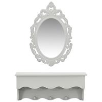 vidaXL Wandset met spiegel en haken grijs