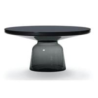 ClassiCon Bell Coffee Table Couchtisch Tisch  Farbe Glasfuß: Quarzgrau Metallaufsatz: Stahl schwarz