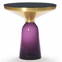 ClassiCon Bell Side Table Beistelltisch Tisch  Farbe Glasfuss: Quarzgrau Metallaufsatz: Stahl schwarz