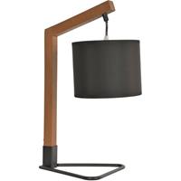 Driepootlamp - Hout En Geverfd Metaal - H 44 X B 21 X Ø 17 X D 28 Cm - Eiken En Zwart