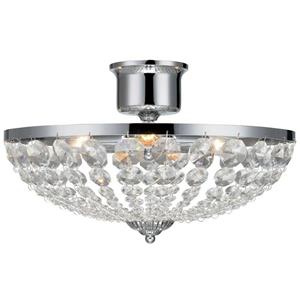 MARKSLOJD LIGHTING Markslojd GRS105316 - 3 Light Crystal Semi Flush Deckenleuchte Chrom, E14