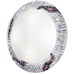 14KOLARZ Kolarz SERENA - Designer Glass Patterned Flush Deckenleuchte Chrom poliert - Kiss Silver Pattern, 4x E27