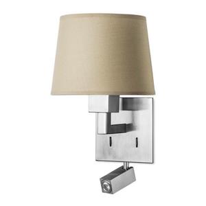 LEDS·C4 Leds-C4 Bali - LED 2 Light Innenwandleuchte Satin Nickel mit Leselampe, E27