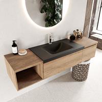 Mondiaz Bukla badmeubel links 1 kraangat 160 washed oak en urban