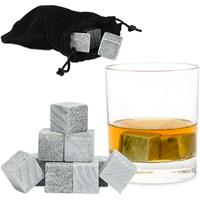 RELAXDAYS Whisky Steine grau im 9er Set, Eiswürfel wiederverwendbar, Kühlsteine für Getränke, Eiswürfel Speckstein, grey