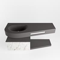 Mondiaz Riva Dulcet badkamermeubel links 120 dark grey en carrara