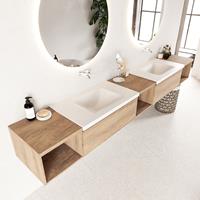 Mondiaz Bukla badmeubel 2 lades 280 washed oak en talc