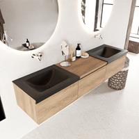 Mondiaz Bukla badmeubel dubbele wasbak 180 washed oak en urban