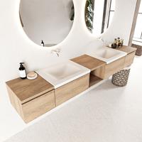 Mondiaz Bukla badmeubel 4 lades 240 washed oak en talc