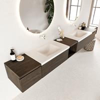 Mondiaz Bukla badmeubel 4 lades 280 dark brown en talc