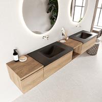 Mondiaz Bukla badmeubel rechts dubbele wasbak 240 washed oak en urban