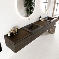 Mondiaz Bukla badmeubel links 4 lades 240 dark brown en urban