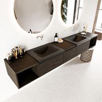 Mondiaz Bukla badmeubel 3 lades 240 dark brown en urban