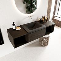 Mondiaz Bukla badmeubel 1 lade 140 dark brown en urban