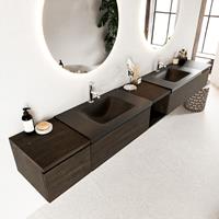 Mondiaz Bukla badmeubel 4 lades en 2 kraangaten 280 dark brown en urban