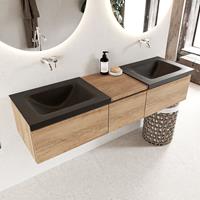 Mondiaz Bukla badmeubel dubbele wasbak 160 washed oak en urban