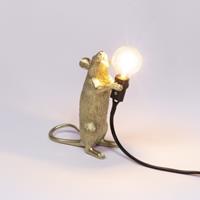 Seletti LED-Deko-Tischleuchte Mouse Lamp USB stehend gold