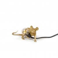 Seletti LED-Deko-Tischleuchte Mouse Lamp USB liegend gold