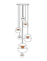 DCW Here Comes the Sun Round canopy 7 + 7 suspensions HCS DW 3700677647634 Weiß / Kupfer