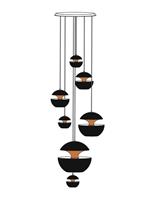 DCW Here Comes the Sun Round canopy 7 + 7 suspensions HCS DW 3700677647696 Zwart / Koper