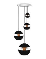 DCW Here Comes the Sun Round canopy 4 + 4 suspensions HCS DW 3700677647702 Zwart / Koper