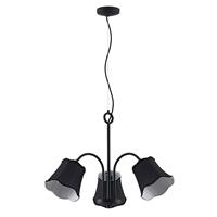 Lucande Binta hanglamp, 3-lamps, zwart