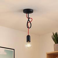 Lucande Jorna hanglamp, 1-lamp, kabel rood