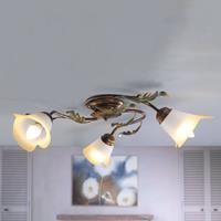 Euluna Plafondlamp Quercia 3-lamps crÃ¨me/brons/groen