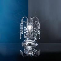 EULUNA Tischlampe Pioggia mit Kristallregen, 26cm, chrom