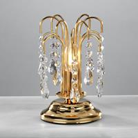 EULUNA Tischlampe Pioggia mit Kristallregen, 26cm, gold