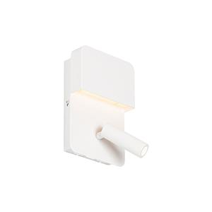 QAZQA LED Wandlamp robin - Wit - Modern - L 135mm