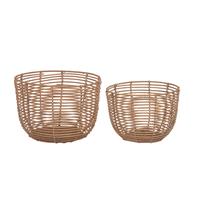 kavehome Set Dalina aus 2 runden Körben 100% Rattan mit natürlichem Finish - Kave Home