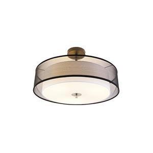 QAZQA Moderne plafondlamp zwart met wit 50 cm 3-lichts - Drum Duo