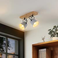 Lindby Adalin plafondlamp, 2-lamps, grijs