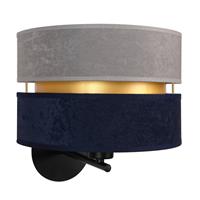 Euluna Wandlamp Duo, marineblauw/grijs/goud, Ã25cm