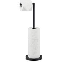 RELAXDAYS Toilettenpapierhalter, Aufbewahrung von 4 Ersatzrollen, stehender Klopapierhalter, 57x21,5x16,5 cm, schwarz